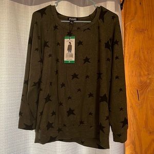 Buffalo by David Bitton Army green cozy top.